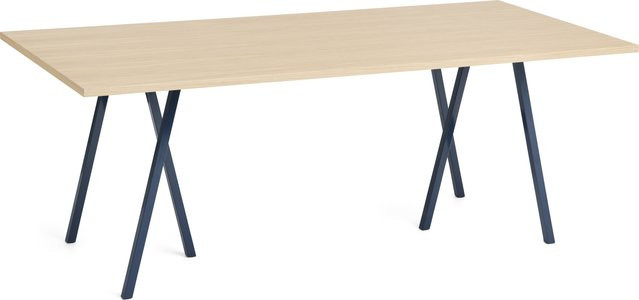 HAY Loop Stand Table in Blau mit Esche und Linoleum für Büro oder Esszimmer - Bild 1