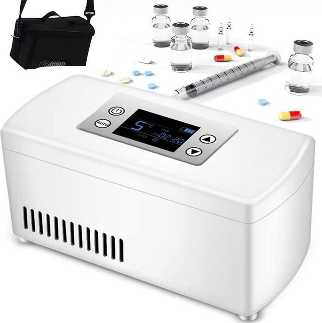 Binchi Tragbare Insulin-Kühlbox in Weiß für Reise, Outdoor und Haushalt mit 2-18 Grad Kühlung - Bild 1