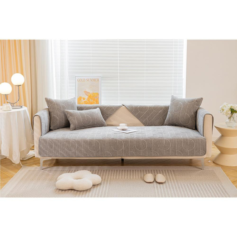 Luxus Sofa Kissen aus Chenille in Quadratisch, Rutschfester Sitzbezug für alle Jahreszeiten, B/B: 70 x 70 cm - Bild 2