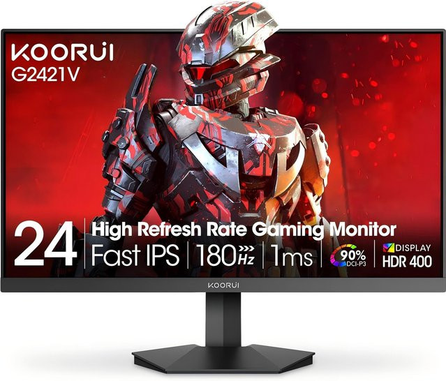KOORUI G2421V 24-Zoll Gaming-Monitor in Schwarz mit QHD 1440p, IPS-Panel, 80Hz und 1ms Reaktionszeit - Bild 1