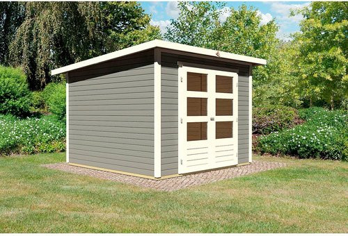 Karibu Gartenhaus Stockach 4 aus Holz in Grau, B/H/T: 246 x 197 x 246 cm - Bild 1