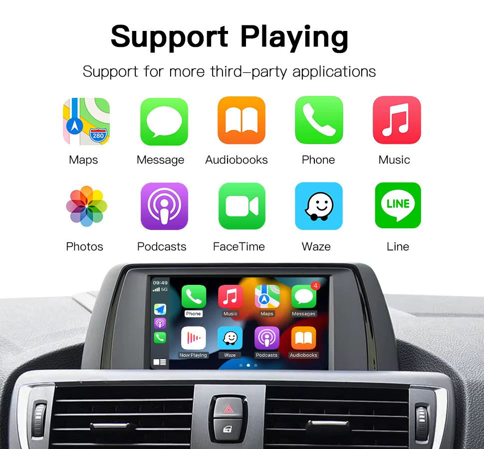 CARABC Wireless CarPlay und Android Auto Adapter für BMW NBT CIC sowie MINI Serie in Schwarz - Bild 5