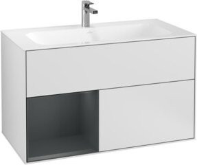 V&B Waschtischunterschrank Finion rechts, Weiß matt lackiert, B/T/H: 99,6 x 59,1 x 49,8 cm - Bild 1