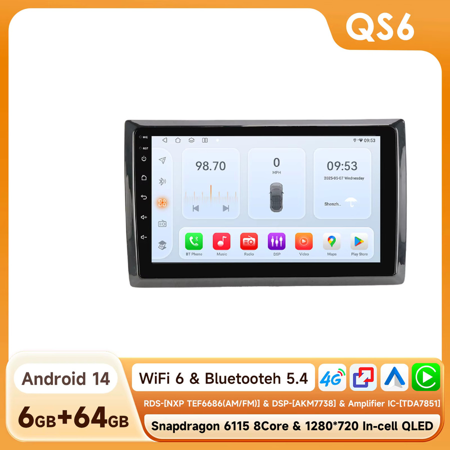 OSSURET 6115 Android-Autoradio-Player für VW Volkswagen Beetle A5 5c 2011–2019 mit Carplay, GPS und 128 GB Speicher, Schwarz, 2DIN - Bild 6