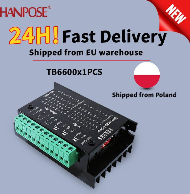 HANPOSE Schrittmotortreiber-Controller TB6600 4A 9-42V DC in Schwarz für Nema17 und Nema23 Schrittmotoren - Bild 1