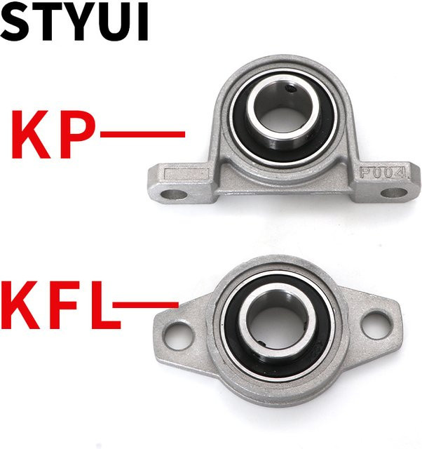 STYUI Kugellager Stehlager aus Zinklegierung mit Bohrung von 8 mm bis 25 mm in Silber - Bild 1
