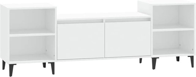 vidaXL TV-Schrank Weiß aus Holzwerkstoff und Metall B/T/H: 160 x 35 x 55 cm - Bild 1
