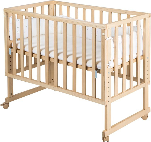 Roba 3in1 Stubenbett Safe Asleep Sternenzauber aus Massivholz in Natur Lackiert mit Stoff und Drop-Side B/T/H: 120 x 60 x 90 cm - Bild 1