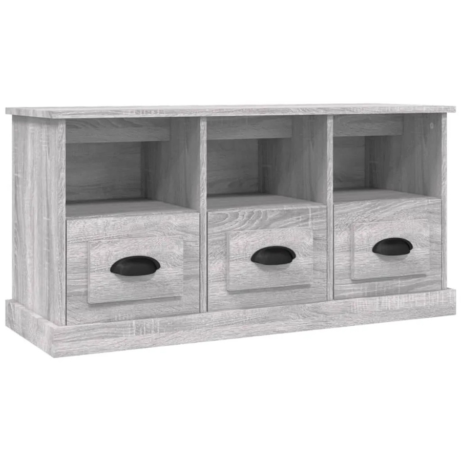 vidaXL TV-Schrank aus Holzwerkstoff in Grau, B/T/H: 100 x 35 x 50 cm - Bild 2
