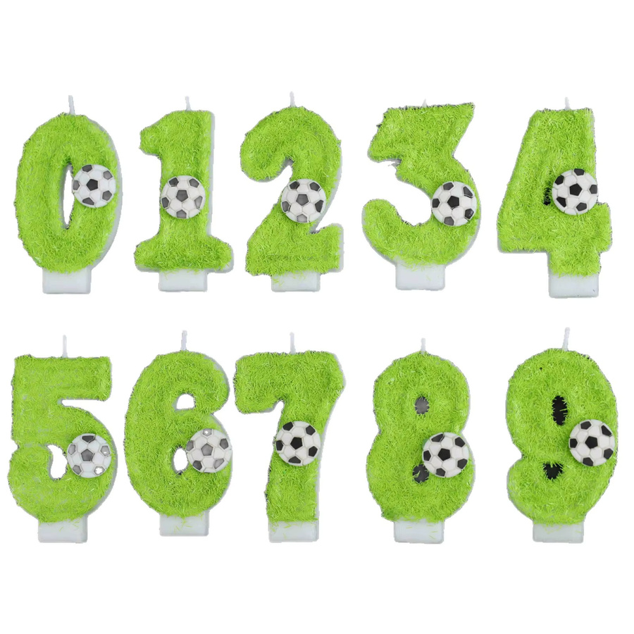 MINISO Digitale Geburtstagskerze Fußball Sport Motiv in Grün für Kinder - Bild 3