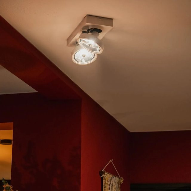 QAZQA Moderner Deckenstrahler Weiß aus Aluminium, Schwenkbar und Dimmbar, Rund, G9 Fassung - Bild 1