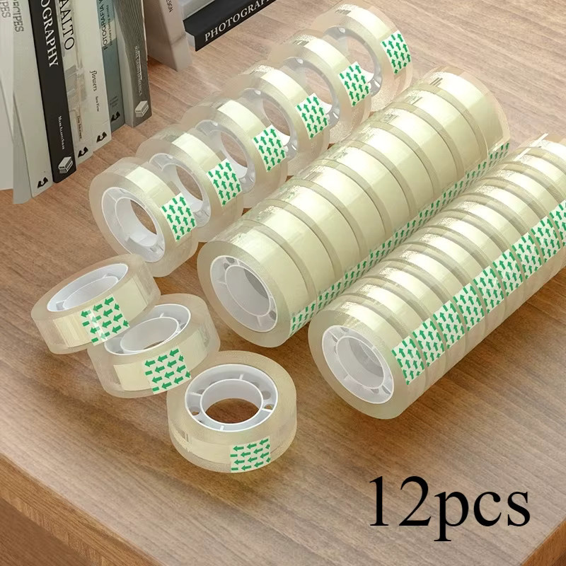 12 Rollen transparentes Klebeband mit superstarker Haftung für Klebebandschneider - Bild 2