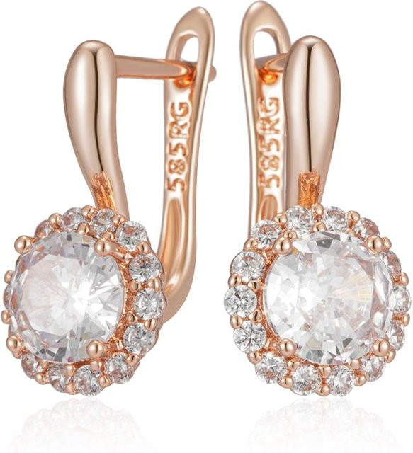 July Dream Jewelry Ohrringe, Messing, Gold, Zirkonia, Damen, Vintage - Bild 1