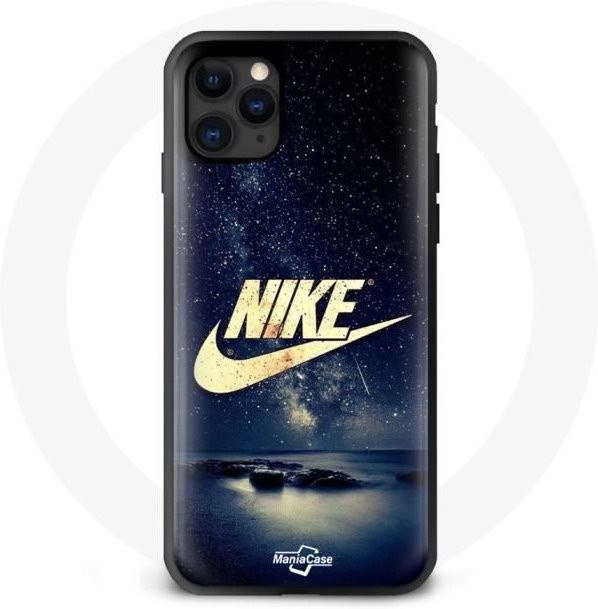 MANIACASE iPhone 13 Hülle Sternennacht mit goldenem Logo in Schwarz, Gold und Blau - Bild 1