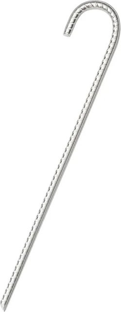 vidaXL Zeltheringe aus verzinktem Stahl, 12 Stück, Farbe: Silber, Länge: 37 cm, Durchmesser: 10 mm - Bild 1
