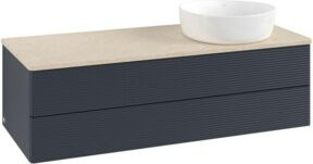 V&B Waschtischunterschrank Antao mit Frontstruktur in Mattblau, B/T/H: 120 x 50 x 50 cm - Bild 1