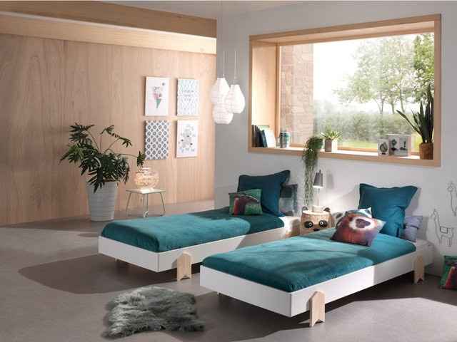 Modulo Art. Set aus 2 Stapelbetten für Kinder, weiß lackiert, B/T/H: 90 x 200 cm pro Bett - Bild 1