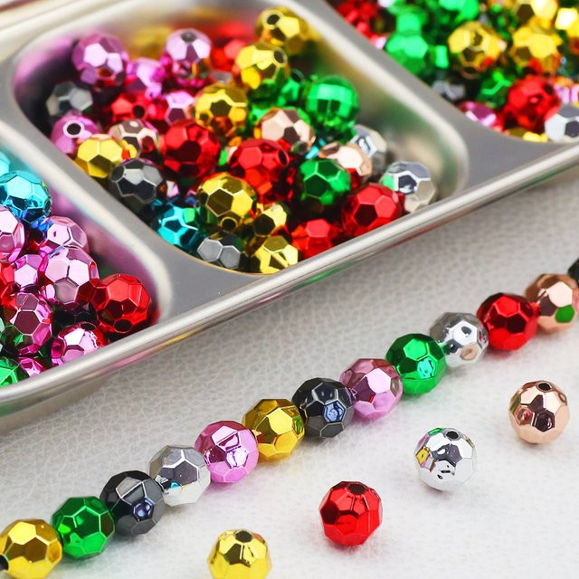 JHNBY Perlen Acryl, facettiert, 10 mm, verschiedene Farben, Unisex - Bild 1