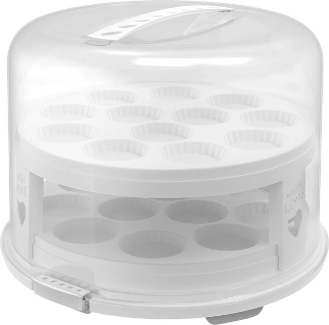 Rotho Tortenglocke Fresh XL mit Trays Weiß-Transparent Durchmesser: 26 cm - Bild 1