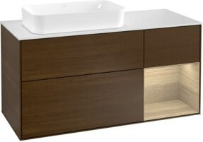 V&B Waschtischunterschrank Finion mit Wandbeleuchtung in Weiß, Breite: 120 cm, Tiefe: 50,1 cm, Höhe: 50,1 cm - Bild 1