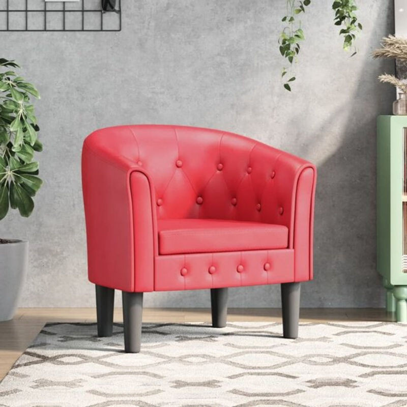 Modernes Cocktailsessel vidaxl in Rot aus Kunstleder - Bild 1