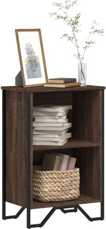Vidaxl Bücherregal in Braun mit Eichen-Optik aus Holzwerkstoff und Metall im Industrial Design, B/T/H: 50 x 31 x 74,5 cm - Bild 1