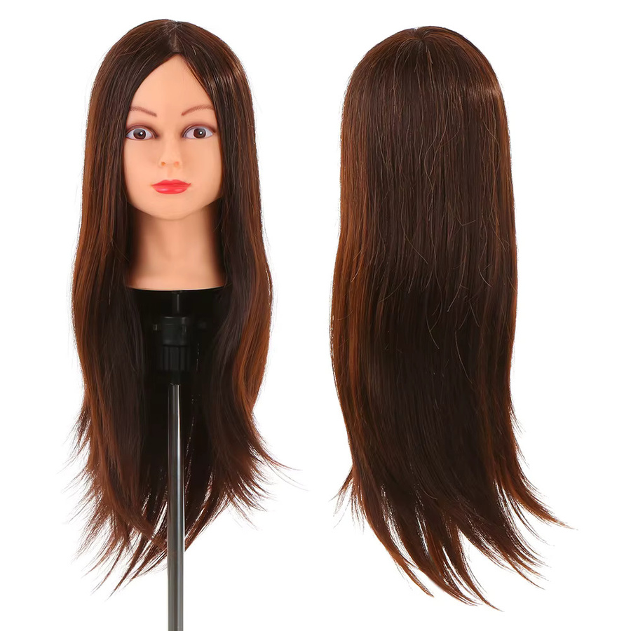 Echthaar-Mannequin-Kopf mit Klemmhalter, 61 cm, Unisex - Bild 2