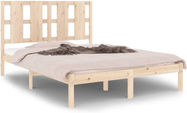 vidaXL Massivholzbett aus Kiefer in Braun, B/T/H: 120 x 200 cm - Bild 1