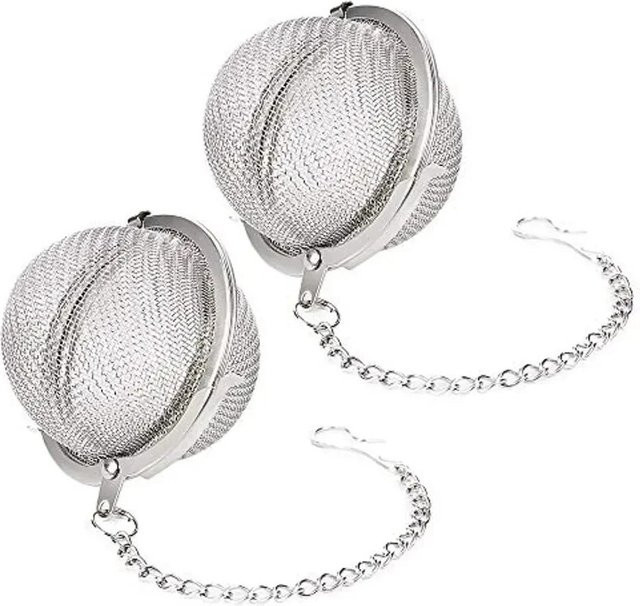 Edelstahl-Teekugel mit feinem Mesh-Sieb in Silber für losen Tee - Bild 1