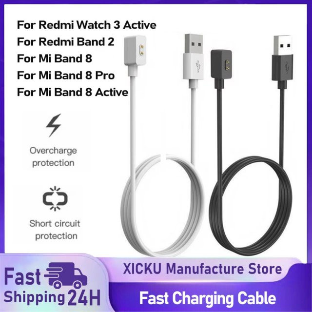 XIKCU Magnetisches USB-Ladekabel in Weiß für Xiaomi Band 8 Active, Mi Band 8 Pro und Redmi Watch 3 Active - Bild 1