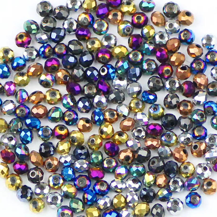 wlyees Glasperlen, Kristallbeschichtet, bunt, 3-8mm, Unisex - Bild 3