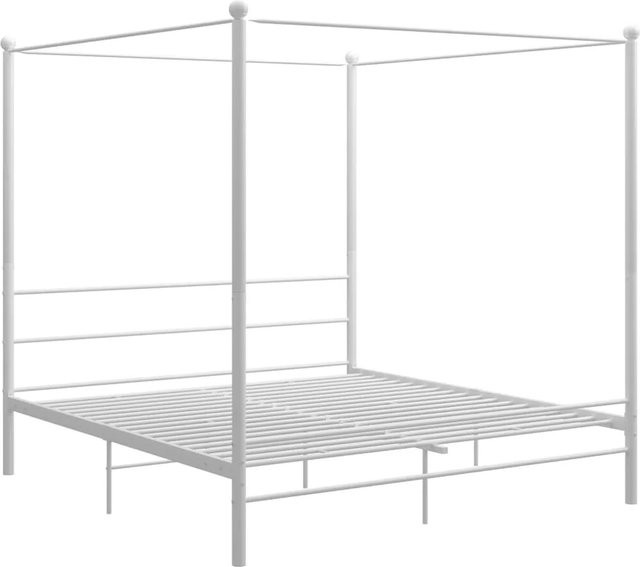 vidaXL Himmelbett aus Metall in Weiß mit Baldachin-Rahmen B/T: 200 x 200 cm - Bild 1