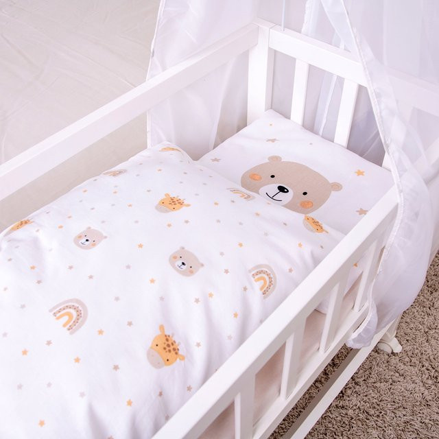 Baby Best Renforcé Wende-Bettwäsche aus Baumwolle mit Tier-Motiv und Punkten in Weiß, B/H: 35 x 40 cm und 80 x 80 cm - Bild 1