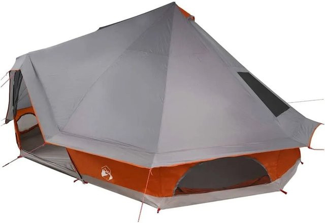 vidaXL Familien-Tipi-Zelt Grau und Orange B/T/H: 680 x 430 x 270 cm - Bild 1
