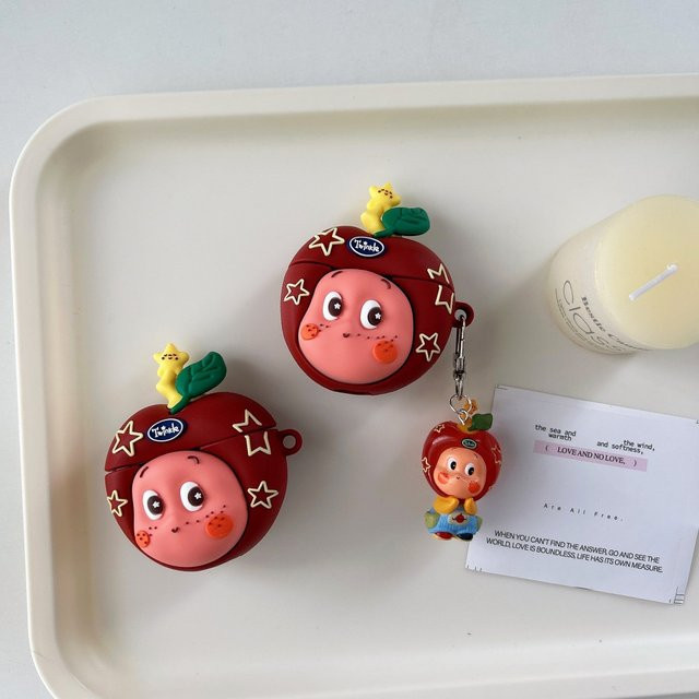 Apple Airpods 4 und Airpod 3 Schutzhülle Red Apple Star Person in Rot - Bild 1