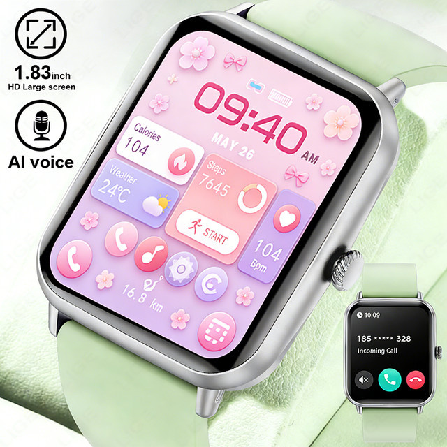 LIGE Smartwatch für Herren und Damen in Schwarz mit Volltouchscreen, Sport- und Fitnessuhr, IP68 wasserdicht und Bluetooth-Funktion für Android und iOS - Bild 1