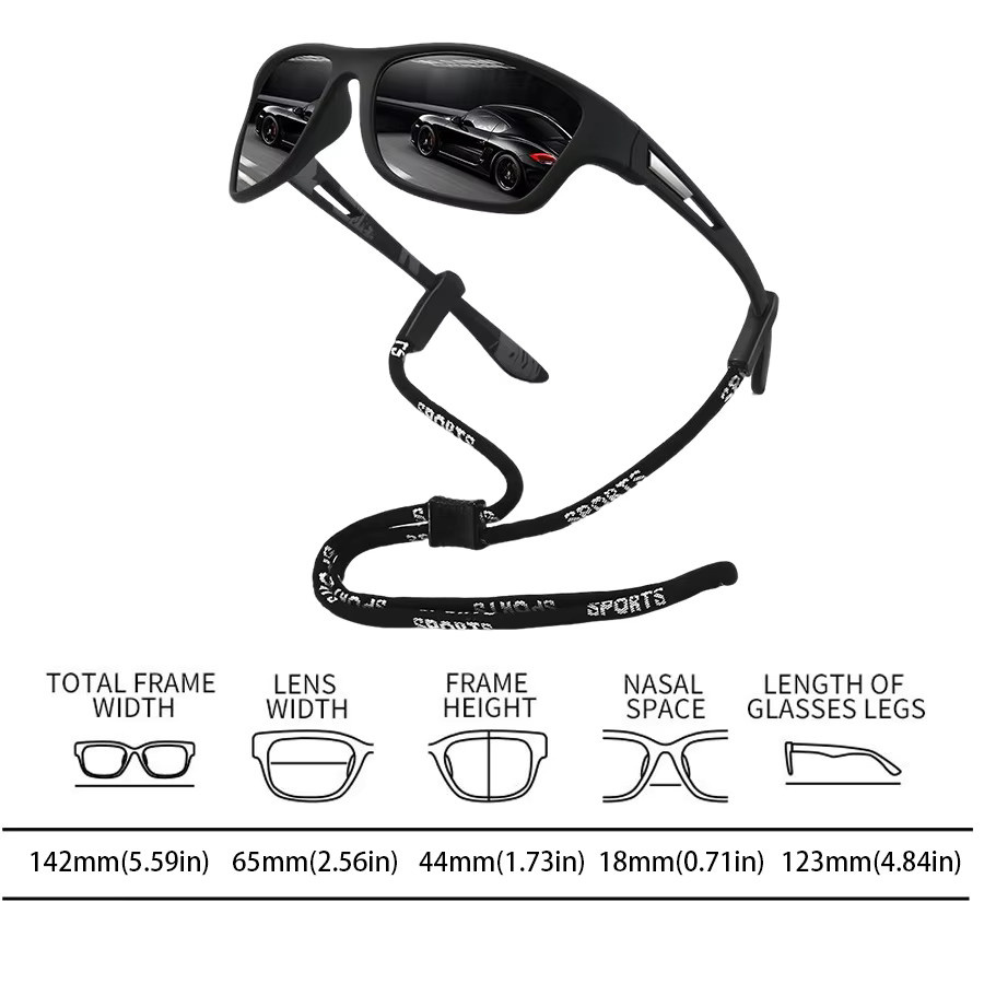 Unisex Sportsonnenbrille, Vollrand, Kunststoff - Bild 3