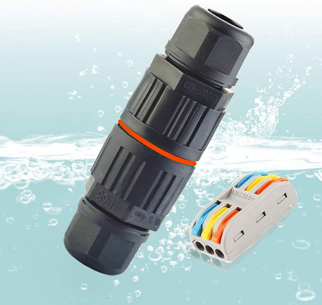 HOHERT IP68 wasserdichtes Verbindungskabel für den Außenbereich, 2/3-polig, lötfreier Stecker in Schwarz - Bild 1