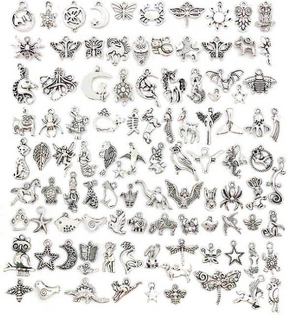 Charms Mixed Vintage Metall Tier Vögel, Silber, Damen - Bild 1