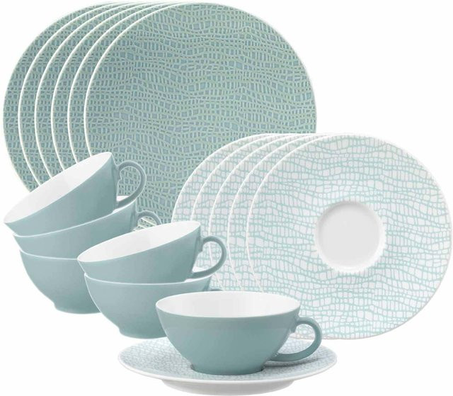 Seltmann Weiden Teeservice Life Fashion aus Porzellan, 18er Set, Türkis - Bild 1