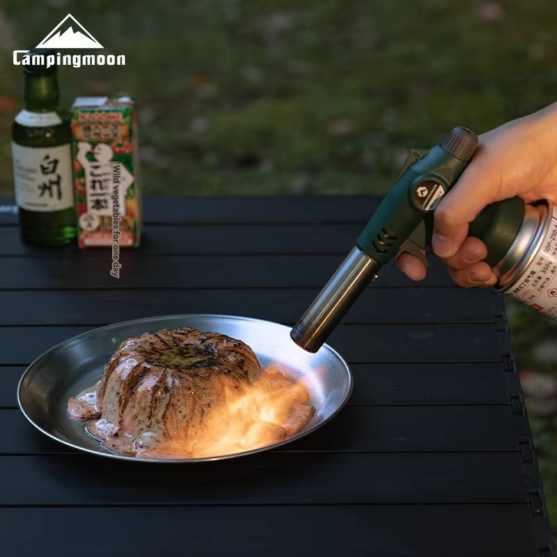 CAMPINGMOON Camping Point Carbon Outdoor-Grill mit umgekehrtem Zündsystem und Gaspatronen-Airbrush in Grau - Bild 1
