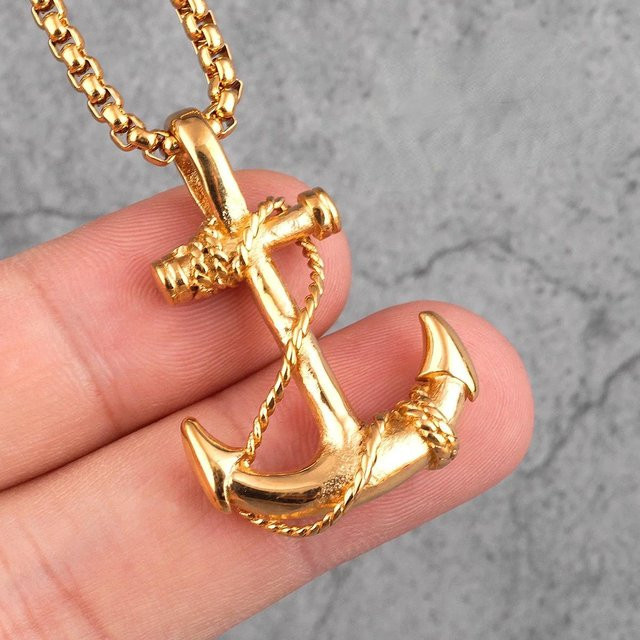 CY-jewelry Halskette, Anker, Messing, Gold, Herren - Bild 1