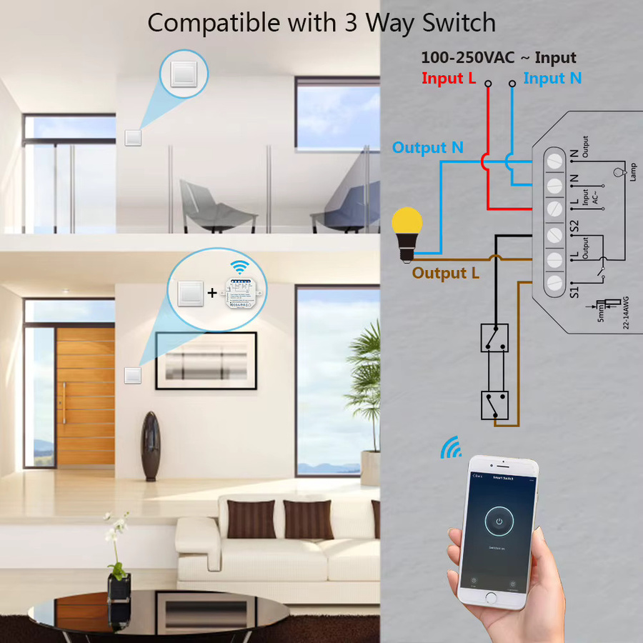 LoraTap Smart Life ZigBee Wi-Fi Lichtschalter Relais Modul in Weiß zur Steuerung via App, Google Assistant und Alexa - Bild 2