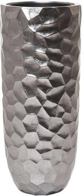 Vivanno Bodenvase Amolar aus Fiberglas in Satinsilber, B/T/H: 41 x 41 x 95 cm - Bild 1