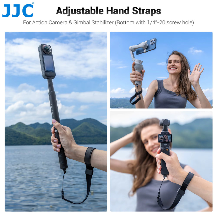 JJC Handgelenkschlaufe in Schwarz für DJI Osmo Pocket 3 4, Ricoh GR IV HDF, GR III, Sony ZV-1, RX100 und Canon G7X Mark III - Bild 2