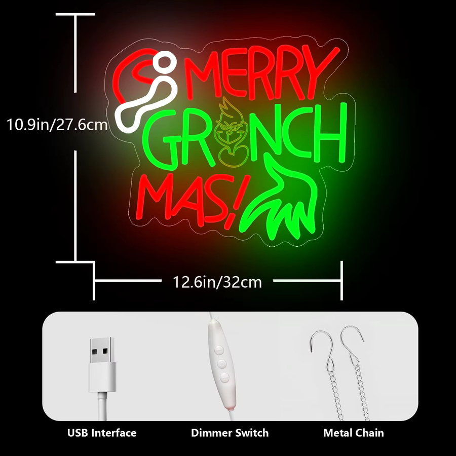 Dimmbares Frohe Weihnachten Neonschild in Multicolour als moderne Wanddekoration für Wohnzimmer, Schlafzimmer oder Kinderzimmer - Bild 2