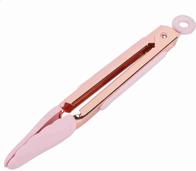 DIYelecs BBQ Zange aus Edelstahl mit Antihaft-Beschichtung in Rosa - Bild 1