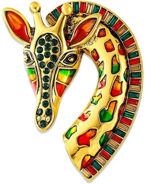 YIRAN Brosche, Giraffe Design, Strass, Damen, yellow - Bild 1