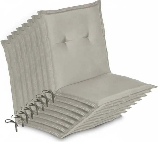 Beautissu 8er Set Niedriglehner Auflage Loft Hellgrau B: 100 cm, T: 50 cm, H: 6 cm - Bild 1