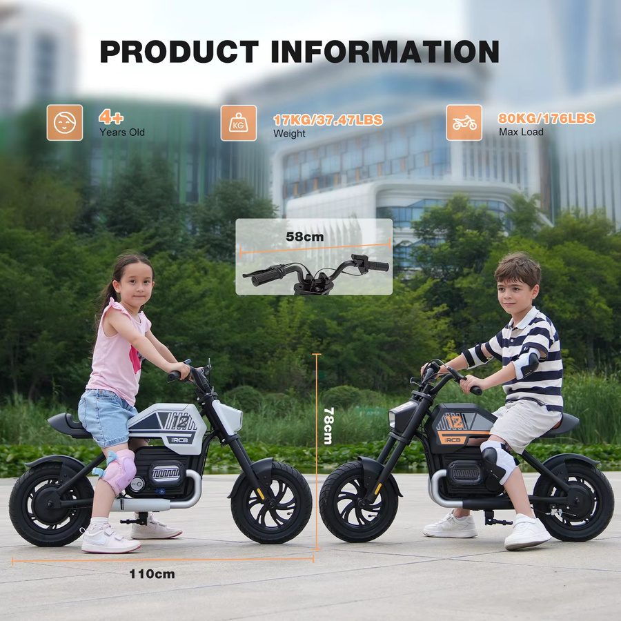 RCB KIDS Elektrisches Kinder Motorrad R9, Outdoor Spielzeug, ab 6 Jahre - Bild 3